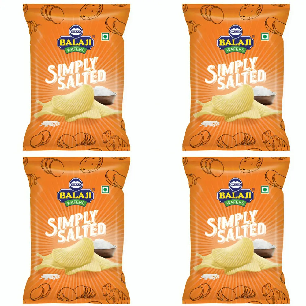 Balaji Chips Simply Salted - 45g (Pack of 4)