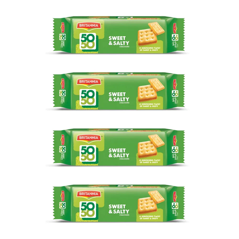 Britannia 50-50 - 62g (Pack of 4)