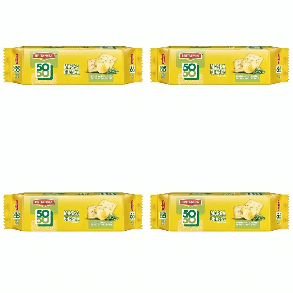 Britannia 50-50 Maska Chaska Biscuits - 62 g (Pack of 4)