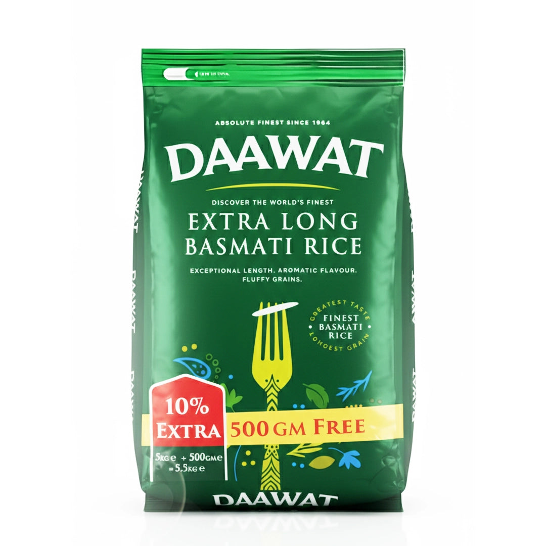 Daawat - Extra lange basmatirijst - 5 kg + 500 g gratis