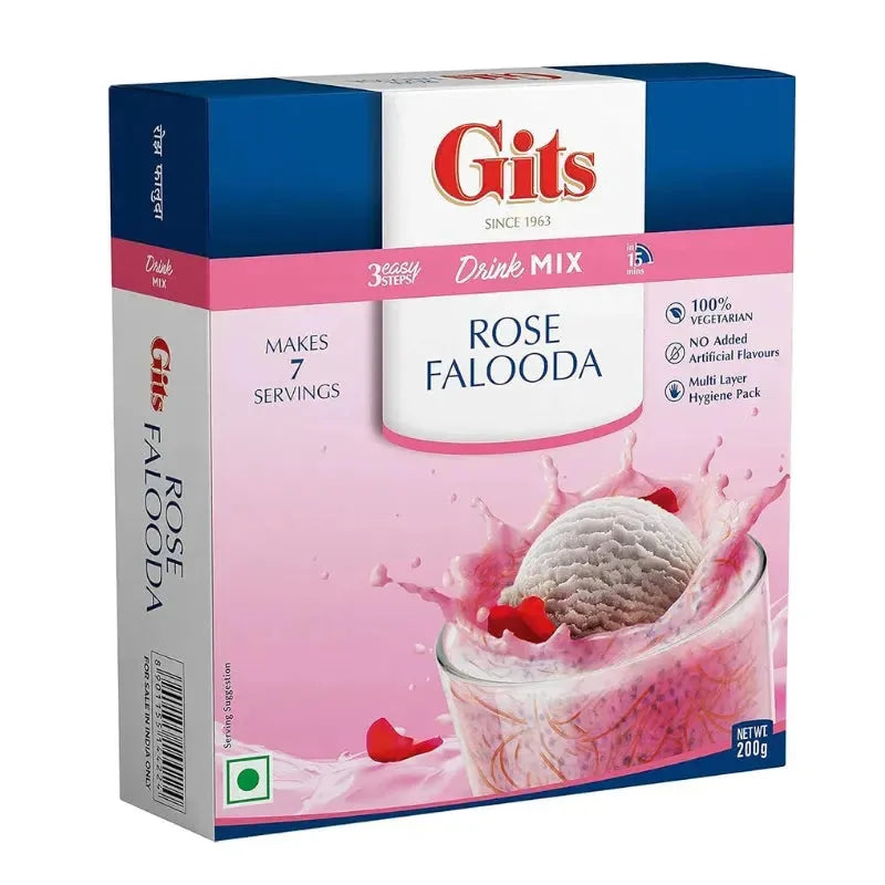 Gits Rose Falooda Mix - Authentic Indian Dessert Experience