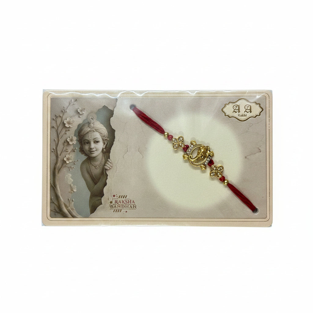 Golden Floral Rakhi