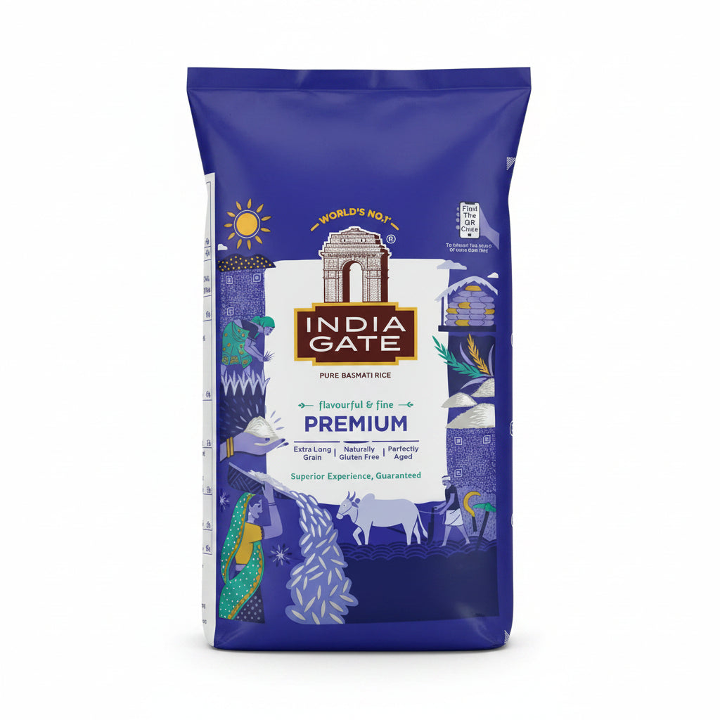 India Gate Extra Long Basmati Rice Premium - 2kg