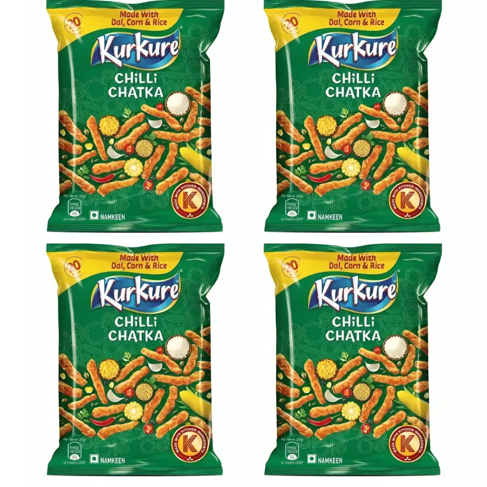 Kurkure - Chilli Chatka Snack (Pack of 4)