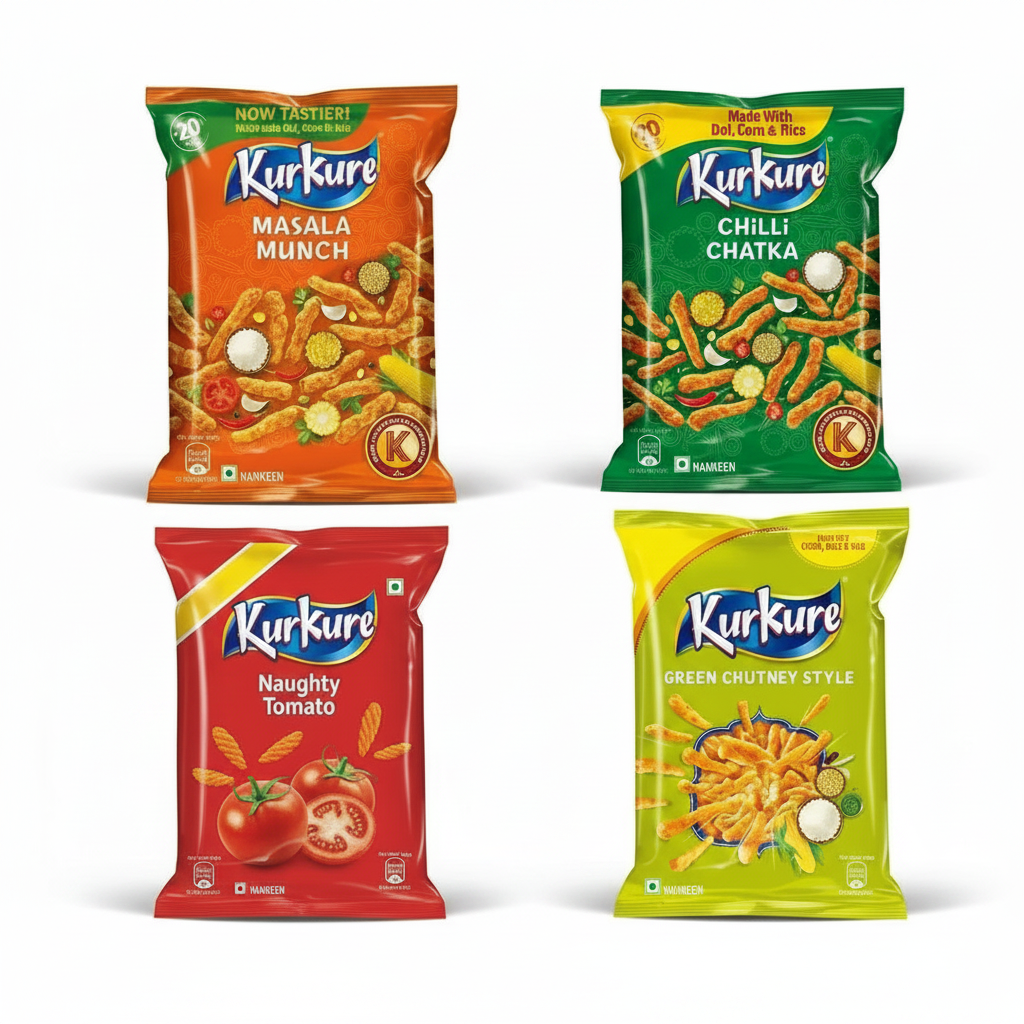 Kurkure Combo - Chilli Chatka, Masala, Chutney & Tomato