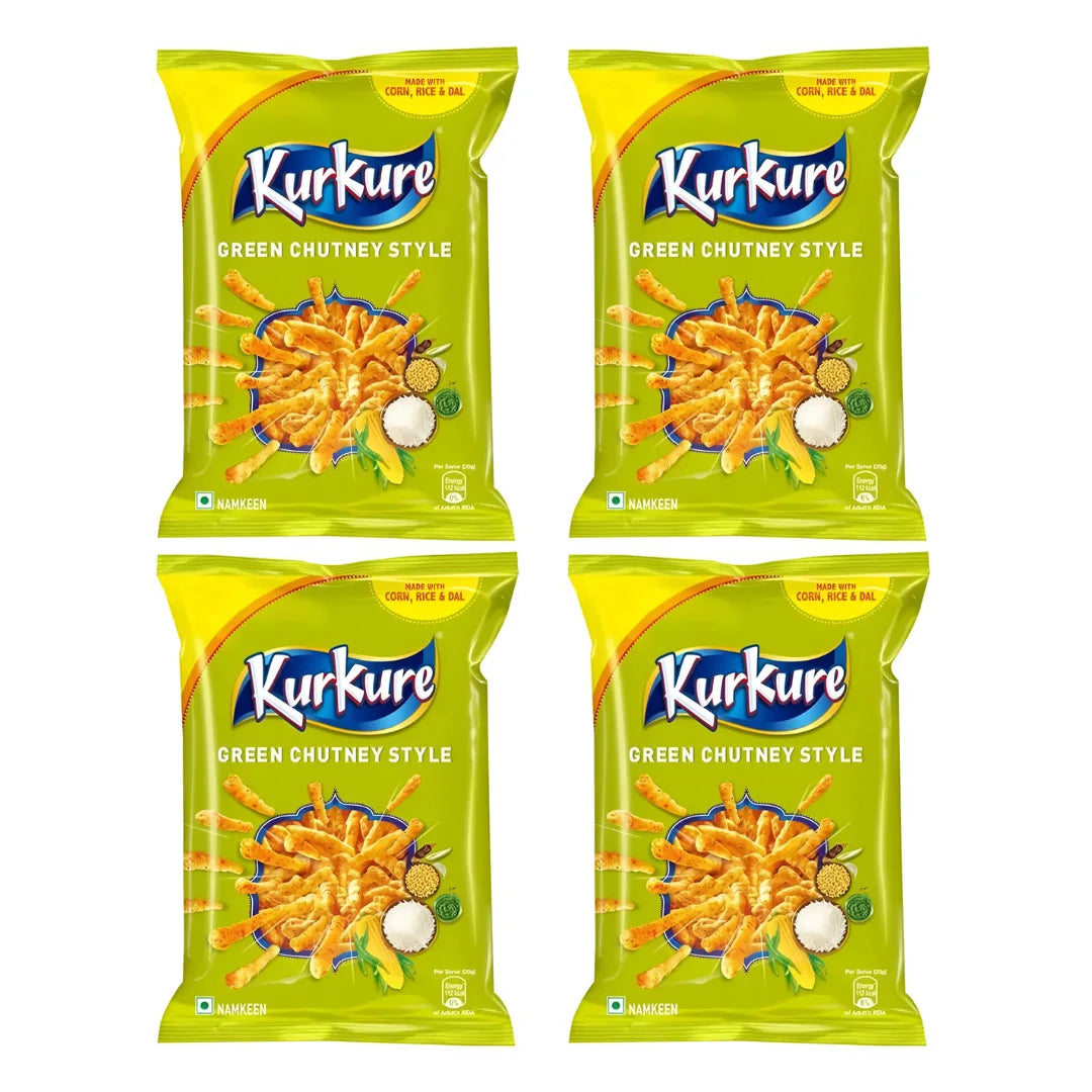 Kurkure - Green Chutney Snack (Pack of 4)