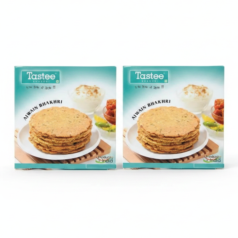 Tastee Bhakhari Ajwain - 180g (Pack of 2)