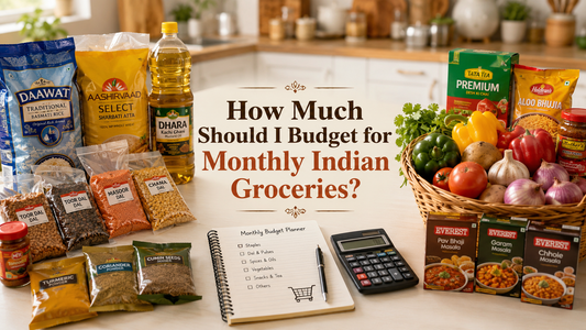How much should I budget for monthly Indian groceries?