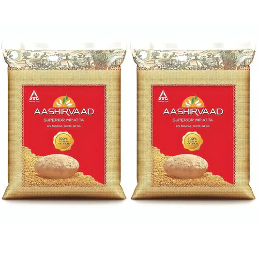 Aashirvaad Atta 5kg pack of 2 whole wheat flour