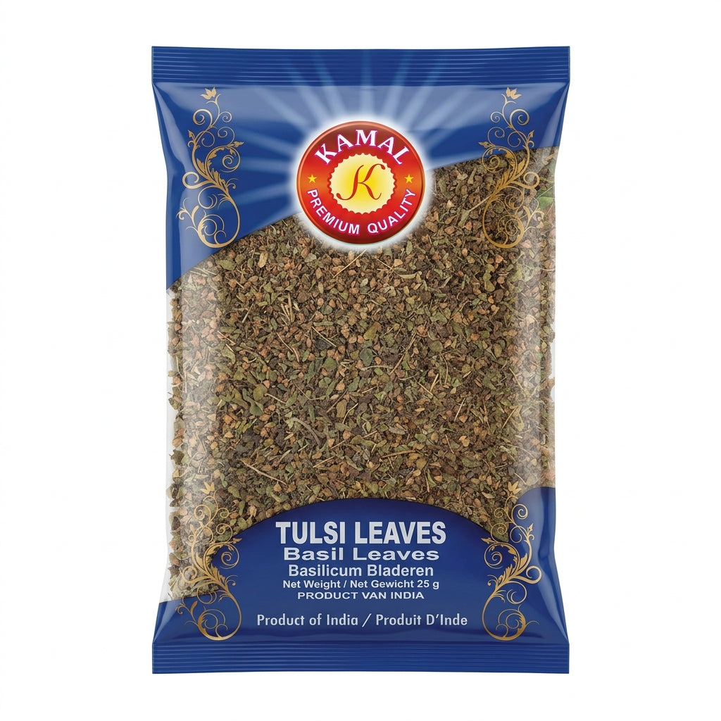 Dried Tulsi leaves also known as Holy Basil or Tulasi 25g pack for herbal tea