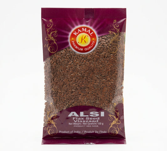 Whole brown flax seeds also known as Alsi, Linseed and Lijnzaad 100g pack