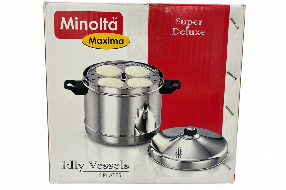 Minolta Idli Vessel 4 Plates Stainless Steel