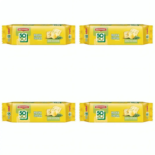 Britannia 50-50 Maska Chaska Biscuits - 62 g (Pack of 4)