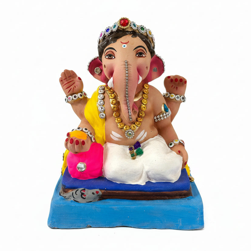 Colourful Ganesh Ji Murti - 8 Inch