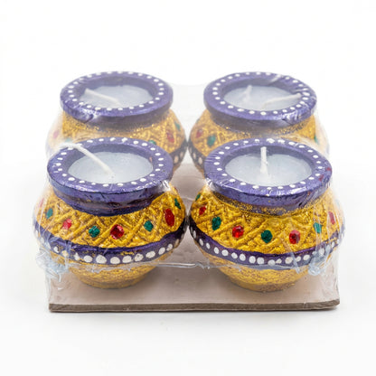 Decorative Diya Candle Set - 4 Pieces