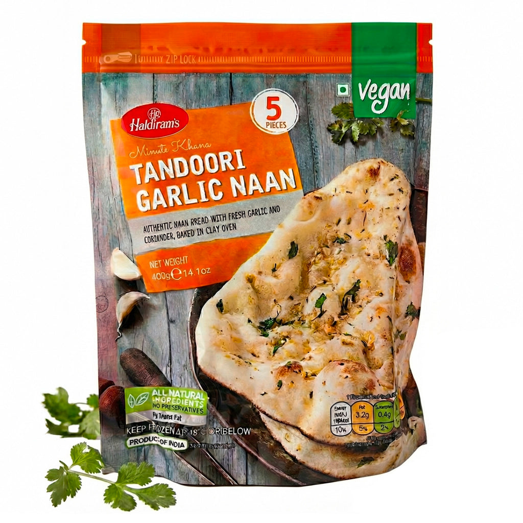 Haldiram Tandoori Garlic Naan (Frozen) - 400g