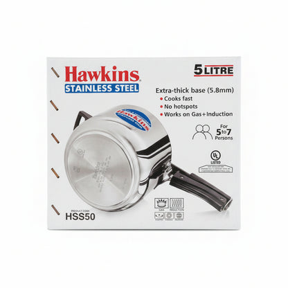 Hawkins Stainless Steel Pressure Cooker - 5 Litre