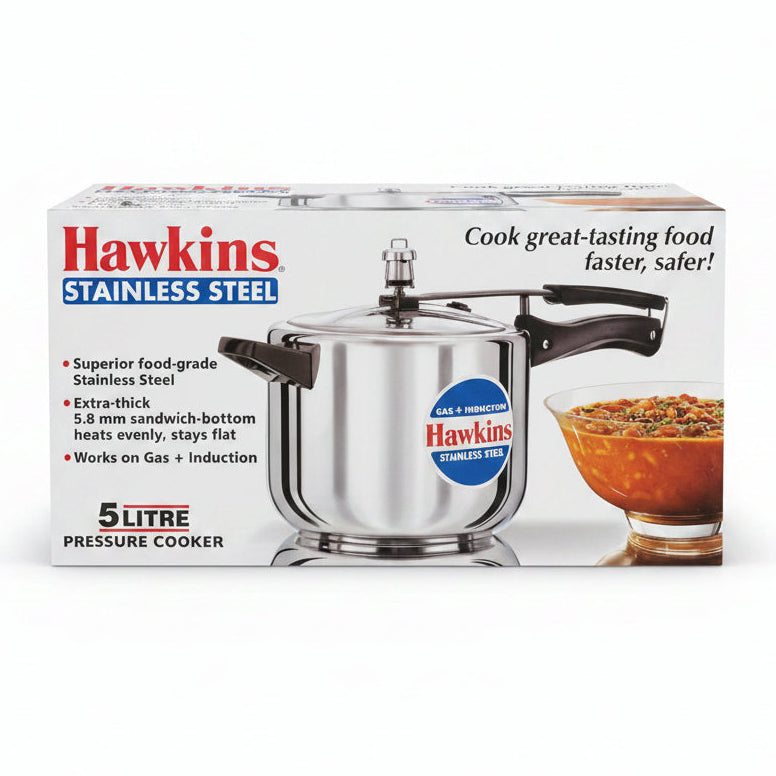 Hawkins Stainless Steel Pressure Cooker - 5 Litre
