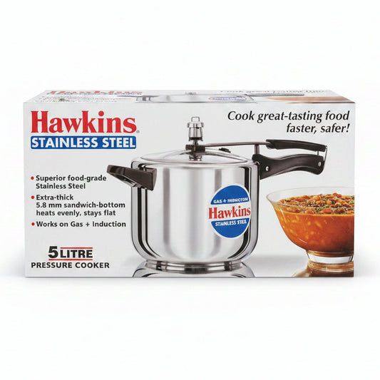 Hawkins Stainless Steel Pressure Cooker - 5 Litre