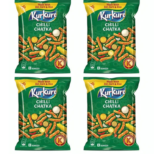 Kurkure - Chilli Chatka Snack (Pack of 4)