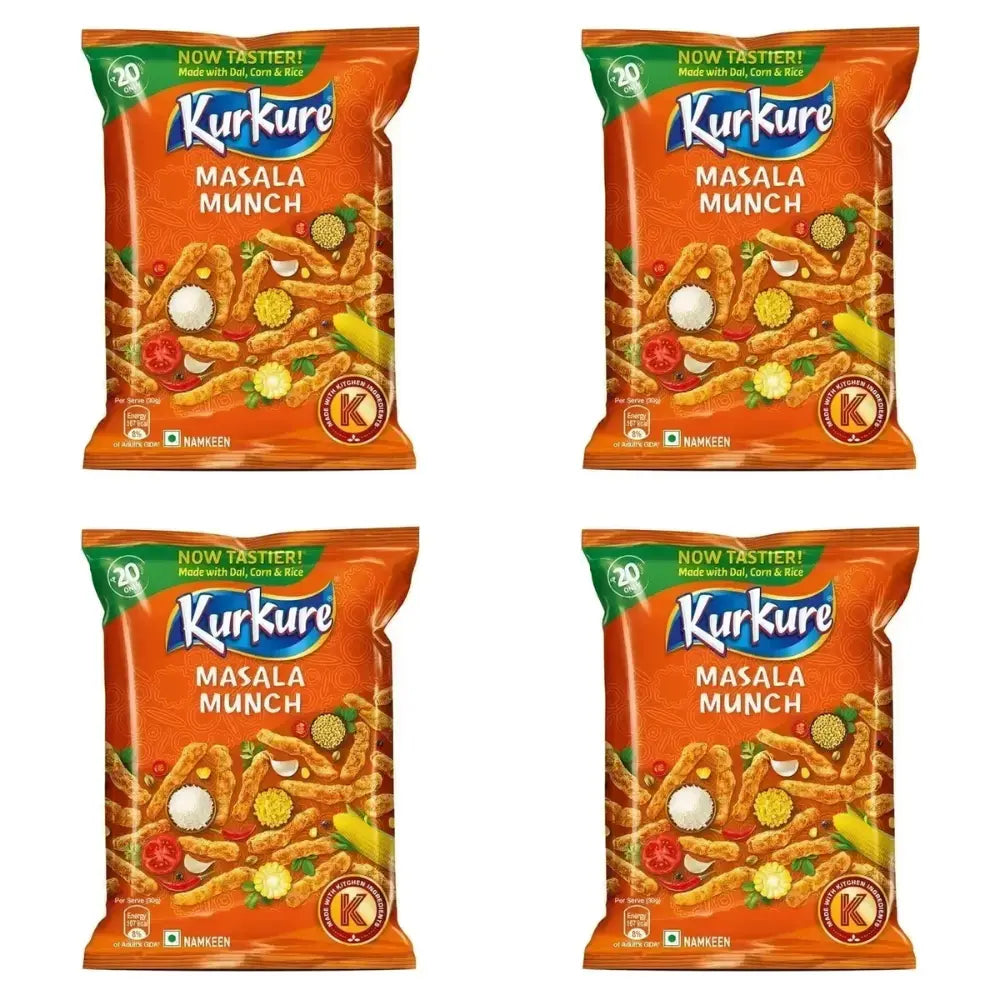 Kurkure - Masala Munch Snack - 80g (Pack of 4)