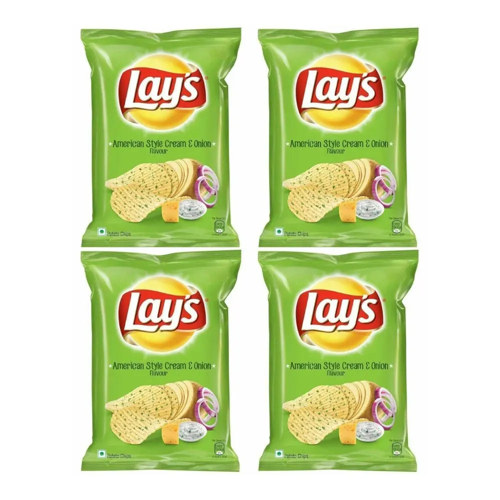 Lays American Style Cream & Onion 48g (Pack of 4)