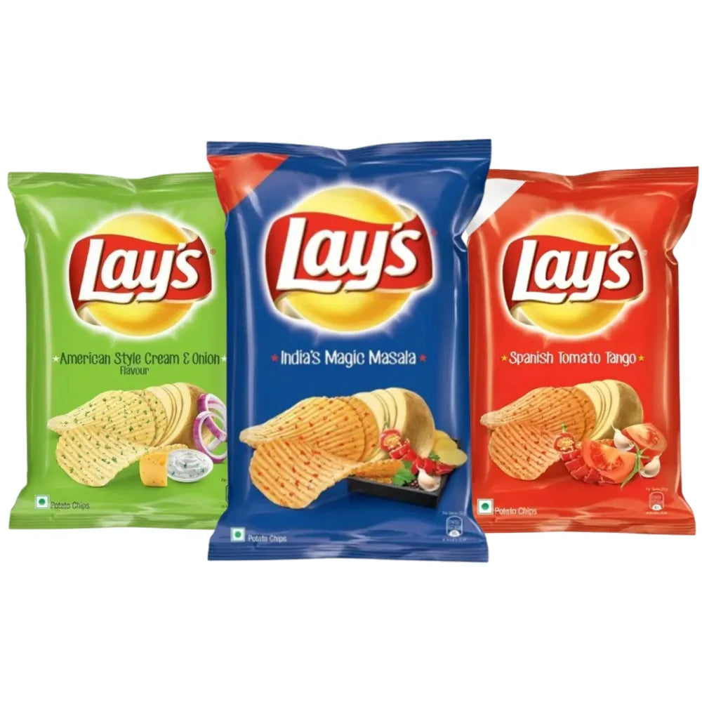 Lays Renteng Lays Combo Magic Masala, Tomato, Cream & Onion - Indian Spice Blend