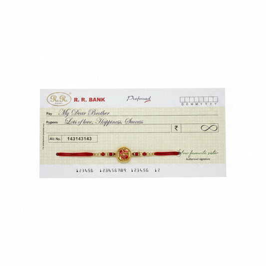Om Rakhi with Novelty Bank Cheque Card