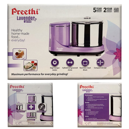 Preethi - Lavender Wet Grinder - 150 Watts