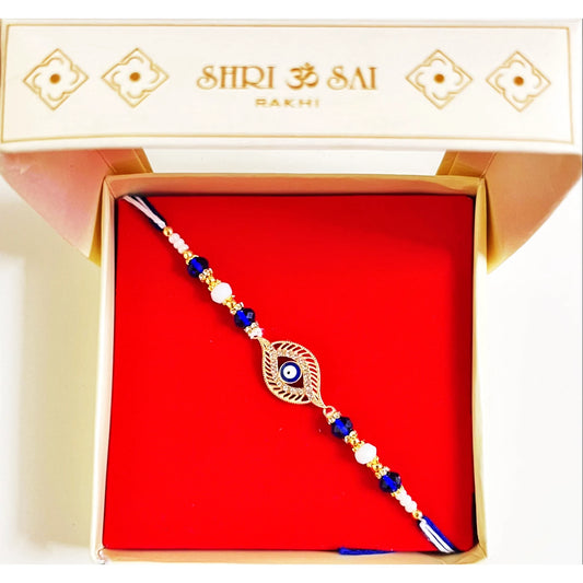 Buy Evil Eye Blue White Beads Box Rakhi Online at Mini India Grocery