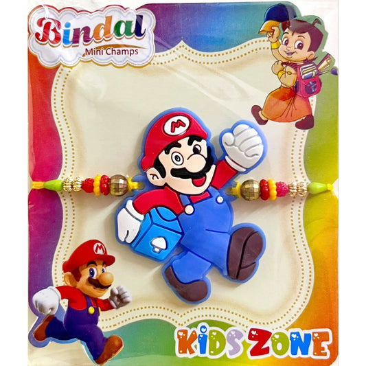 Buy Kids Mario Cartoon Rubber Band Rakhi Online at Mini India Grocery