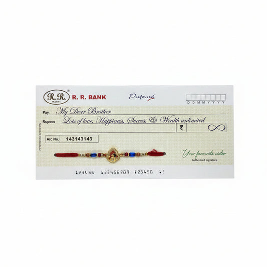 Rakhi with Novelty Bank Cheque Card