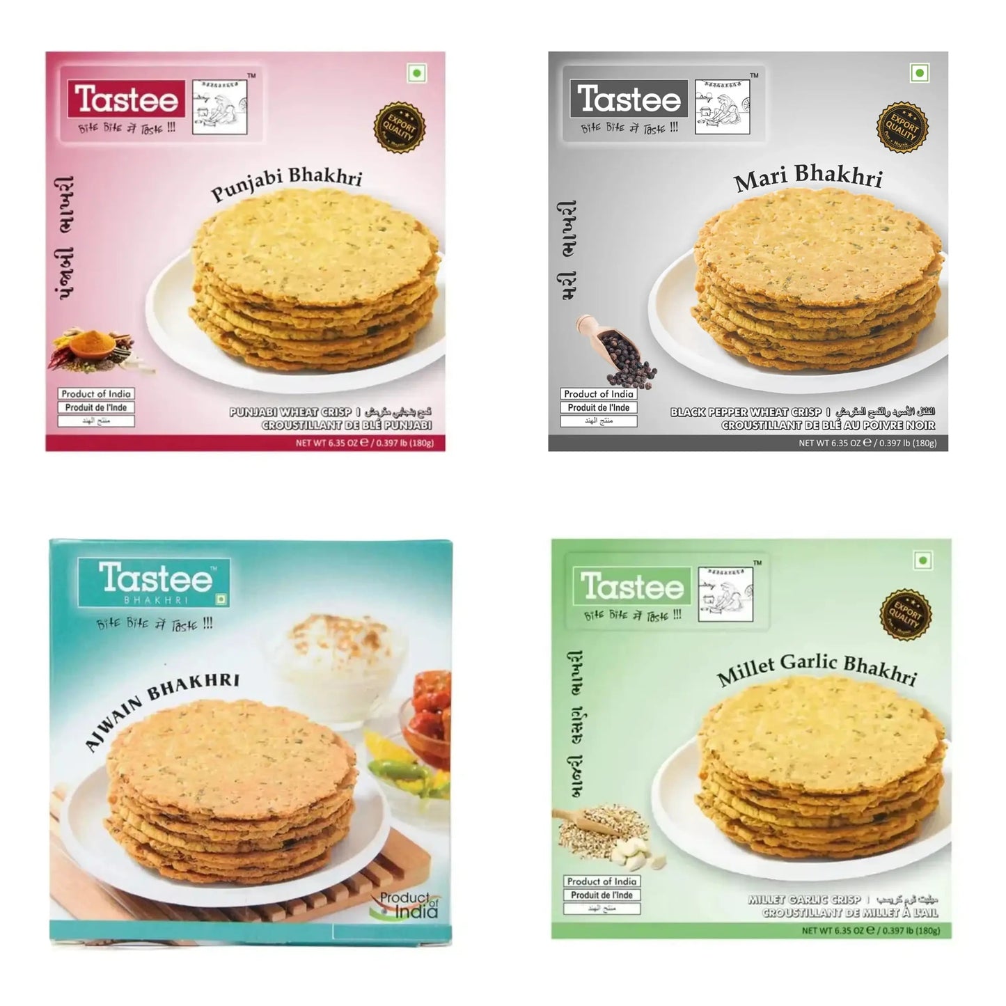 Tastee Bhakhari Assorted Combo - 4 x 180g
