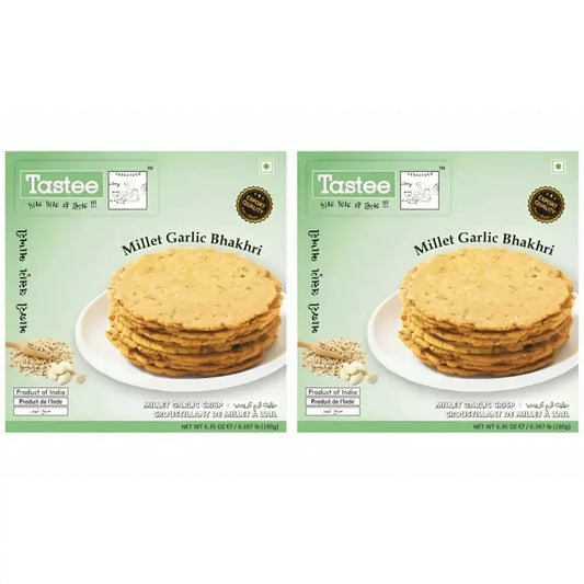 Tastee Bhakhari Garlic Millet - 180g (Pack of 2)