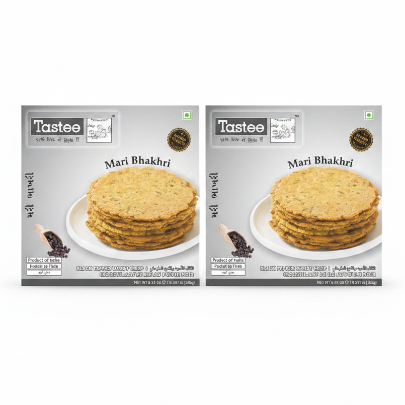 Tastee Bhakhari Mari (Black Pepper) - 180g (Pack of 2)