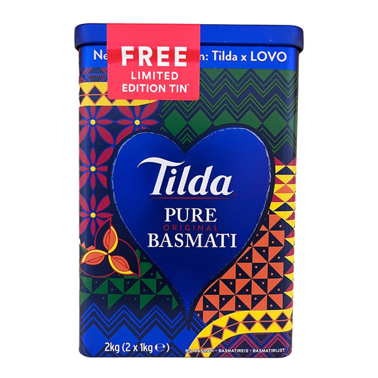 Tilda Pure Basmati Rice - 2kg + Free Limited Edition Tin