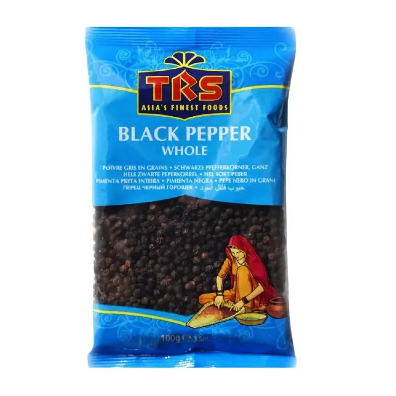 TRS Black Pepper Whole 100g | Premium Whole Black Peppercorns