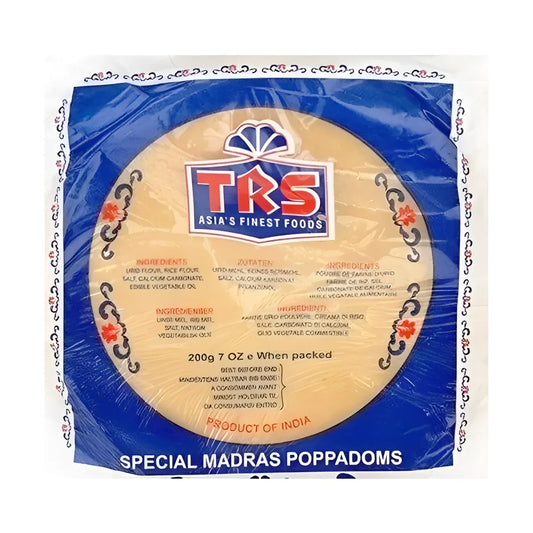 TRS Madras Plain Papad 200g - Crispy Snack
